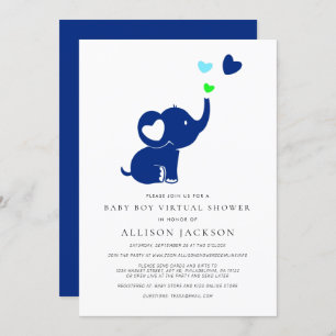 Minimale babyjongen Virtuele Shower Blauwe Elephan Kaart