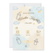 Minimale babyshower uitnodiging
