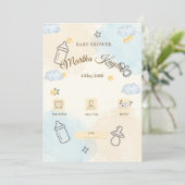 Minimale babyshower uitnodiging (Staand voorkant)