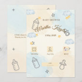 Minimale babyshower uitnodiging (Voorkant / Achterkant)