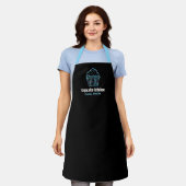 minimale bakkerijbenaming holo iridescent cupcake  schort (Gedragen)