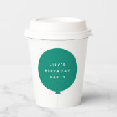 Minimale ballon | Groene Kind Birthday Party Papieren Bekers (Voorkant)