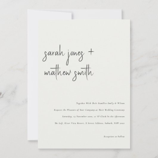 Minimale band tussen zwart en wit script kaart (Voorkant)