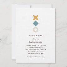 Minimale Bauhaus baby shower uitnodiging