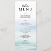Minimale Beach Waves Trouwmenu Menu (Voorkant)