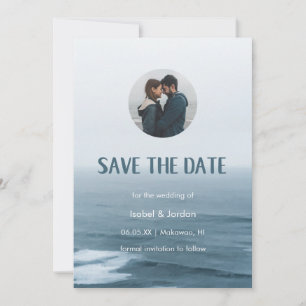 Minimale Beach Wedding Photo Save the Date