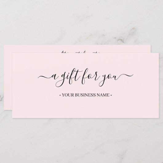 Minimale bedrijfscadeaubon voor scripts (Voorkant / Achterkant)