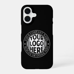 Minimale bedrijfsnaam en aangepast merklogo  iPhone 16 hoesje