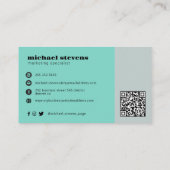 Minimale bedrijfsnaam logo QR-code Visitekaartje (Achterkant)