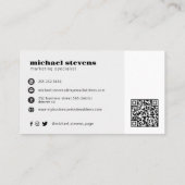 Minimale bedrijfsnaam logo QR-code Visitekaartje (Achterkant)