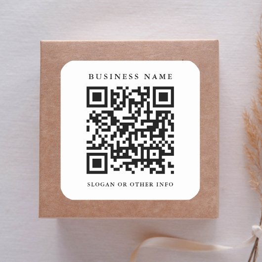 Minimale bedrijfsnaam voor QR-codetabel Vierkante Sticker