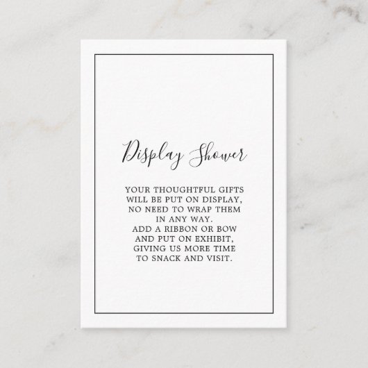 Minimale beeldschermschower informatiekaartje (Voorkant)