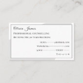 Minimale begeleiding van de gezondheidszorg  visitekaartje (Achterkant)