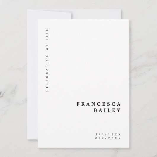 Minimale begrafenis | Eenvoudige viering van het l Kaart (Voorkant)