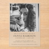 Minimale begrafenis | Moderne viering van het leve Acryl Uitnodigingen (Voorkant)