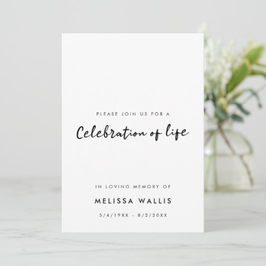 Minimale begrafenis | Moderne viering van het leve Kaart (Staand voorkant)
