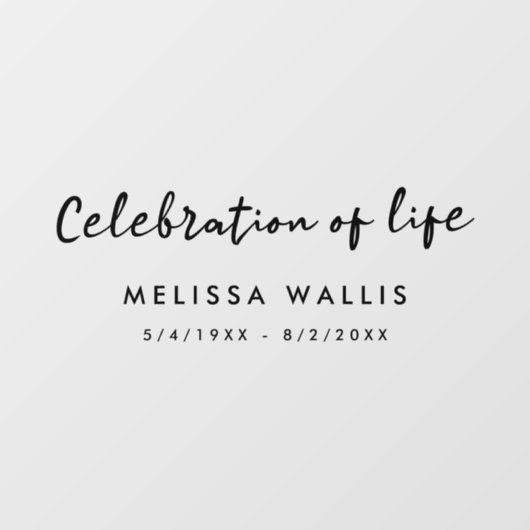 Minimale begrafenis | Moderne viering van het leve Raamsticker (Vel)