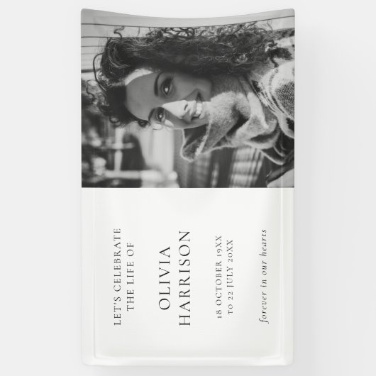 Minimale begrafenis | Moderne viering van het leve Spandoek (Verticaal)