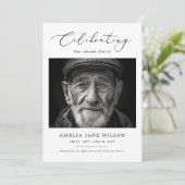 Minimale begrafenisfoto viering van het leven kaart (Staand voorkant)