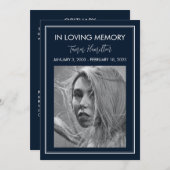 Minimale begrafenisprogramma van de witte marinegr kaart (Voorkant / Achterkant)