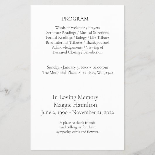 Minimale begrafenisviering van het LIFE-programmab Flyer (Achterkant)