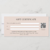 Minimale Beige Botanische QR Code Cadeaubonnen (Achterkant)