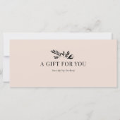 Minimale Beige Botanische QR Code Cadeaubonnen (Voorkant)
