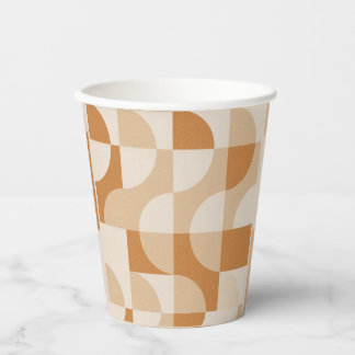 Minimale beige geometrische papieren bekers
