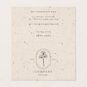 Minimale beige gestructureerde Florist-berichtkaar Visitekaartjes (Buitenkant ongevouwen)