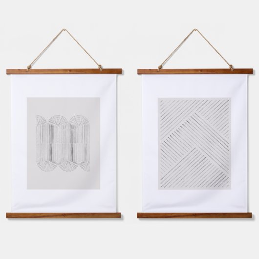 Minimale beige hangend wandkleed (Dubbel)