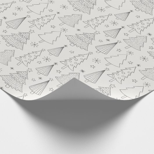 Minimale beige kleuren voor kerstfeestdag cadeaupapier (Hoek)