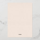 Minimale Beige Moderne Bruiloft Save the Date Folie Uitnodiging (Achterkant)