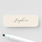 Minimale beige naamlabels met script naamplaatje (In situ)