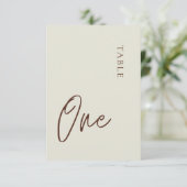 Minimale beige Tabel 1 Kaart (Staand voorkant)