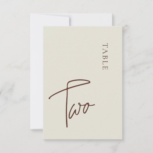 Minimale beige Tabel 2 Kaart (Voorkant)