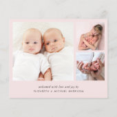 Minimale bekendmaking van de geboorte van Twin Gir (Achterkant)