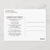 Minimale bekendmaking van zwart-wit Afstuderen Briefkaart (Achterkant)