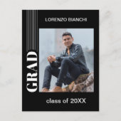 Minimale bekendmaking van zwart-wit Afstuderen Briefkaart (Voorkant)