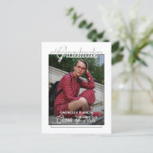 Minimale bekendmaking van zwart-wit Afstuderen Briefkaart (Staand voorkant)
