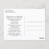 Minimale bekendmaking van zwart-wit Afstuderen Briefkaart (Achterkant)