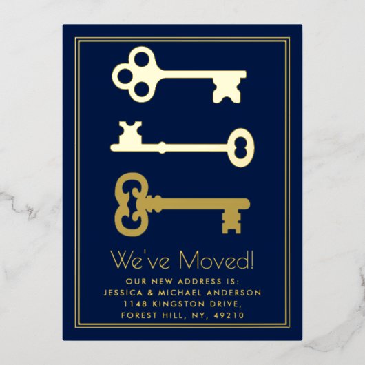 Minimale belangrijke wijziging van adres Nieuw ech Folie Uitnodiging Briefkaart (Voorkant)