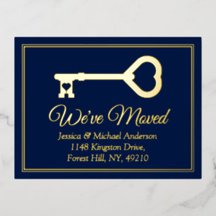 Minimale belangrijke wijziging van adres Nieuw ech Folie Uitnodiging Briefkaart