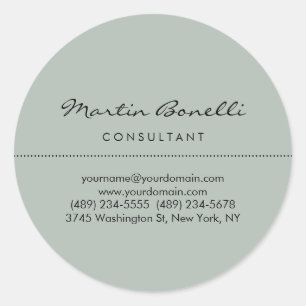 Minimale beperking van de asgrijze moderne vlakte ronde sticker