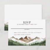 Minimale bergen bruiloft RSVP kaartje (Voorkant / Achterkant)