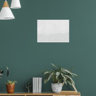 Minimale berglijn kunstposter poster