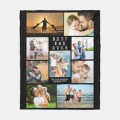 Minimale BESTE DAD OOIT 9 Fotocollage Gepersonalis Fleece Deken (Voorkant)