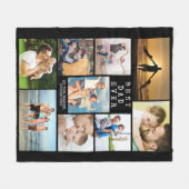 Minimale BESTE DAD OOIT 9 Fotocollage Gepersonalis Fleece Deken (Voorkant (Horizontaal))