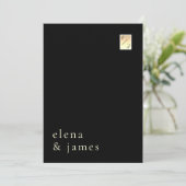 Minimale Black Gold bruiloft uitnodiging (Staand voorkant)