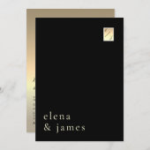 Minimale Black Gold bruiloft uitnodiging (Voorkant / Achterkant)