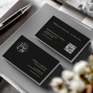 Minimale Black Gold Life Insurance Broker QR-code Visitekaartje